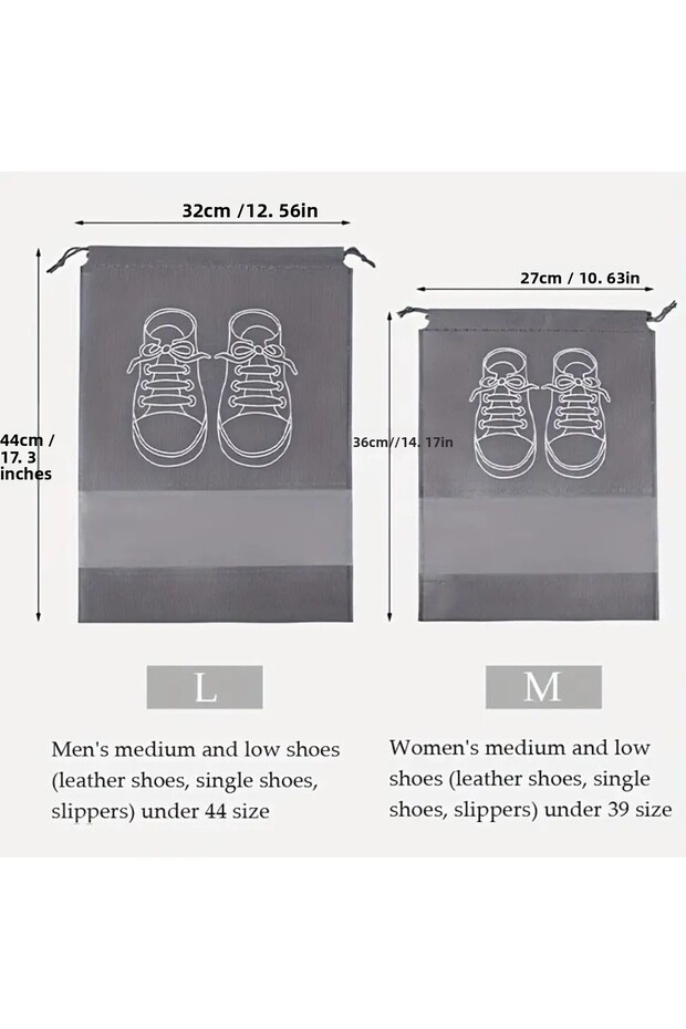 Home Transparent Shoe Bag with Compartments, Small Size, 4 Pieces - 3