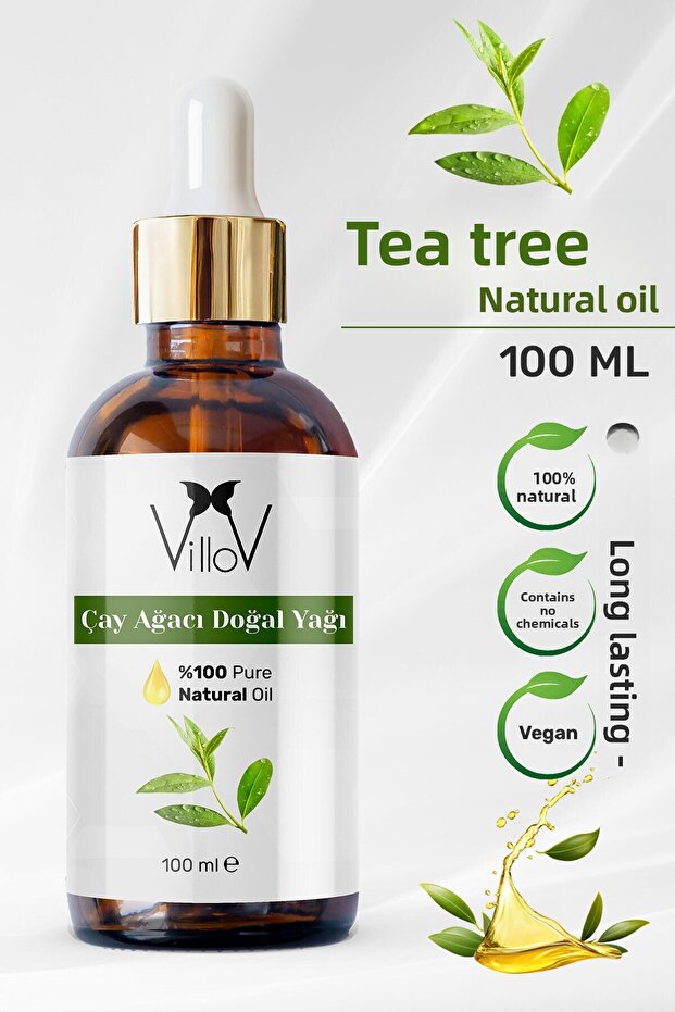 زيت شجرة الشاي العطري المعصور على البارد والطبيعي 100 مل