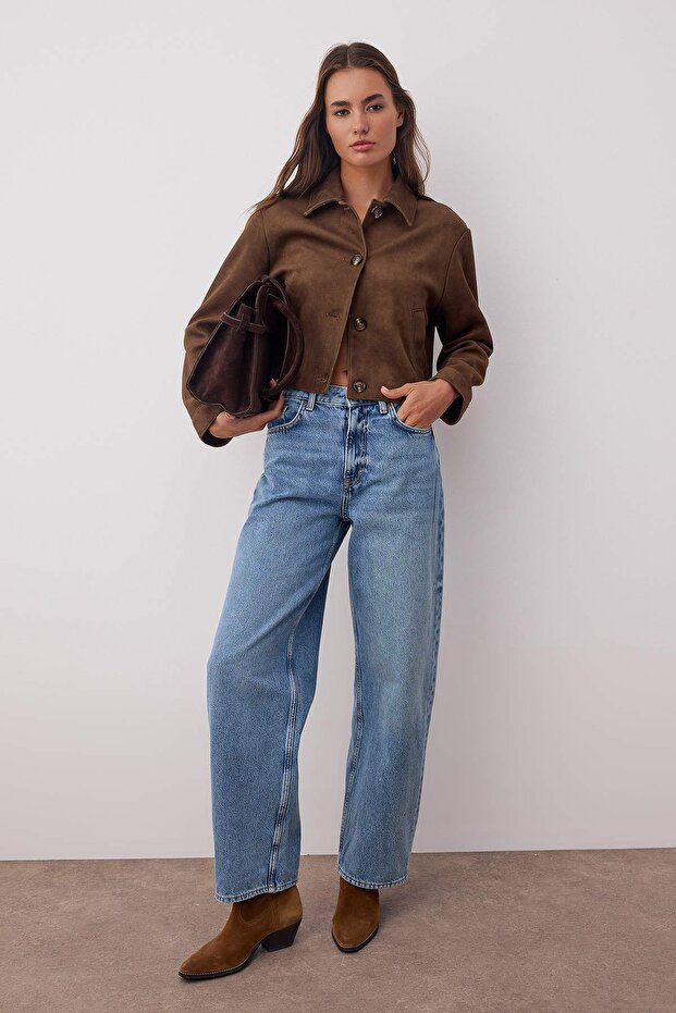 Mavi Yüksek Bel Loose Baggy Jeans TWOAW26JE00188 - 1