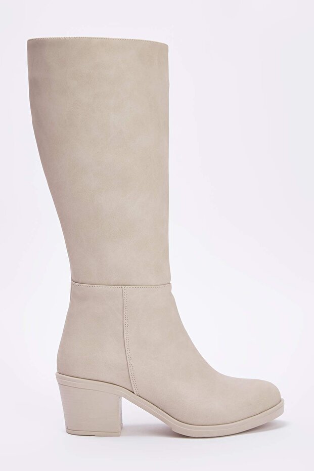 Kőcipzáras, kerek orrú női 6,5 cm-es blokksarkú csizma TAKAW25CZ00004 - 4