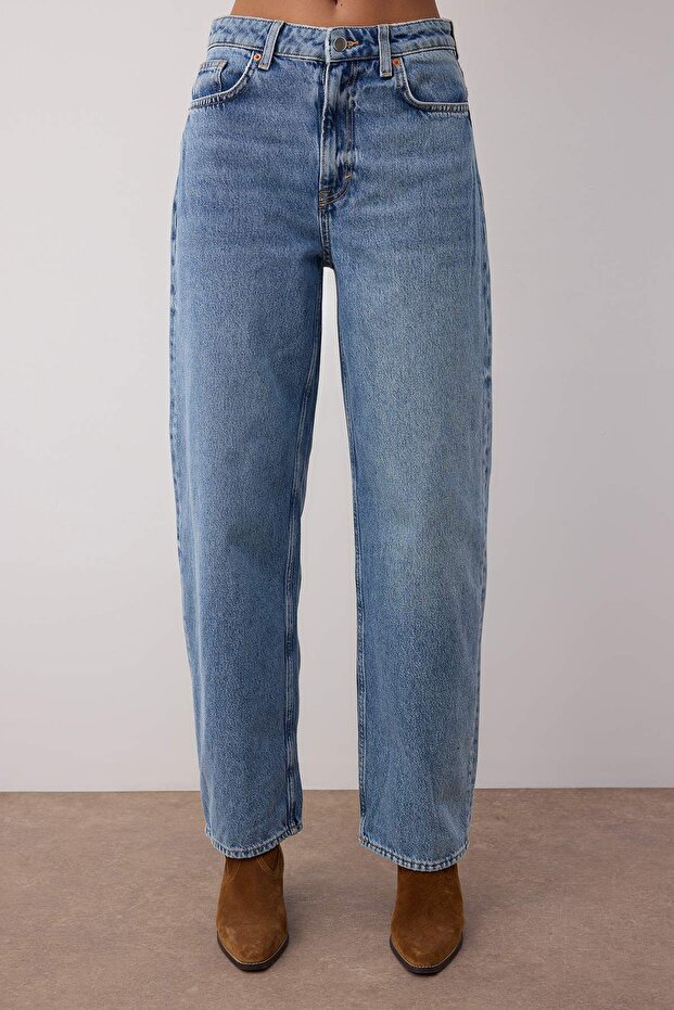 Mavi Yüksek Bel Loose Baggy Jeans TWOAW26JE00188 - 3