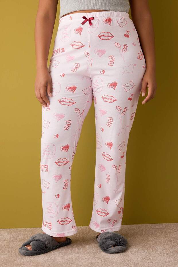Kırmızı-Çok Renkli 2'li Paket Örme Pijama Altı TBBAW26IA00003 - 6