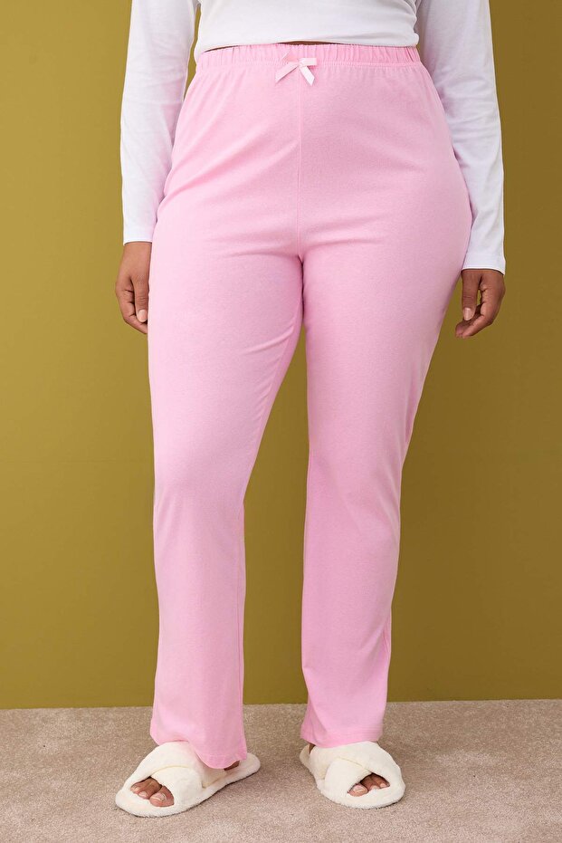 Pembe-Çok Renkli 2'li Paket Örme Pijama Altı TBBAW26IA00003 - 3