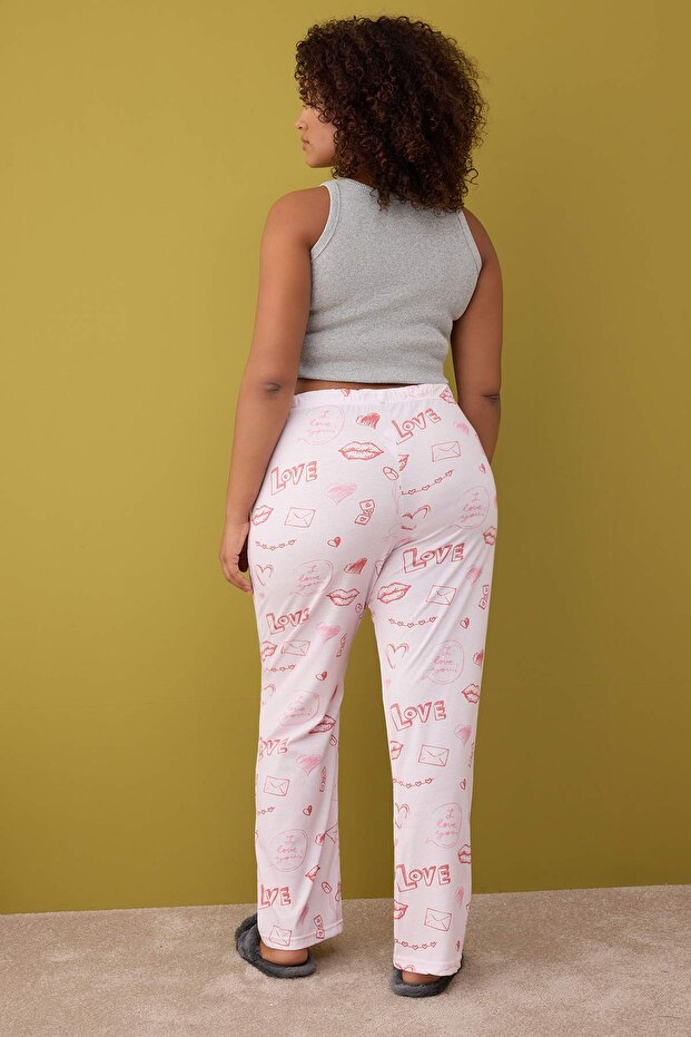 Kırmızı-Çok Renkli 2'li Paket Örme Pijama Altı TBBAW26IA00003 - 7