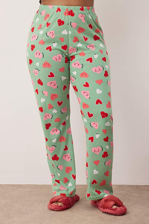 Mint Kalpli Gömlek Yaka Örme Pijama Takımı TBBAW23AI00019 - 3