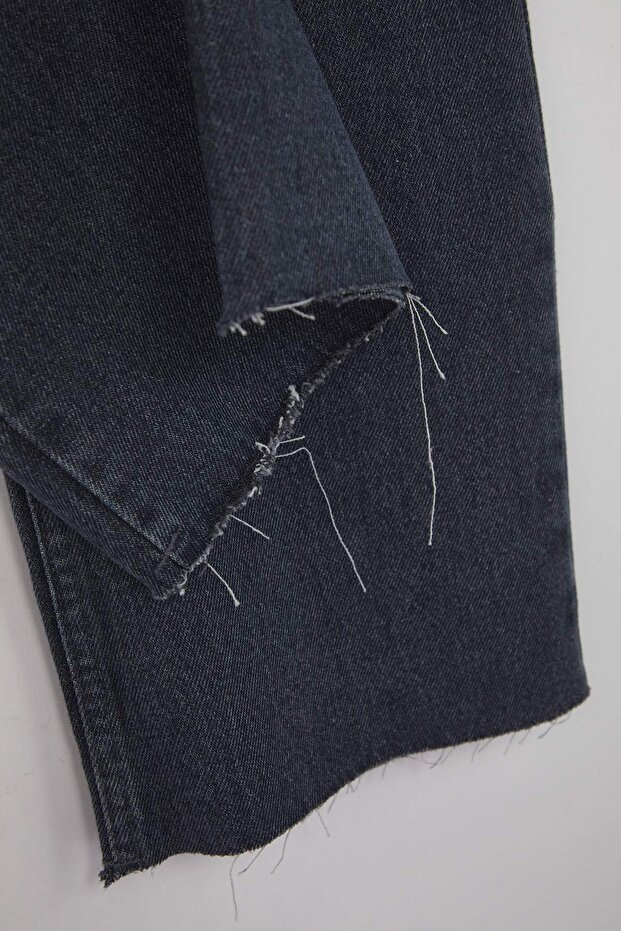 Mavi-Gri Yüksek Bel Geniş Paça Wide Leg Jeans TWOAW26JE00113 - 6