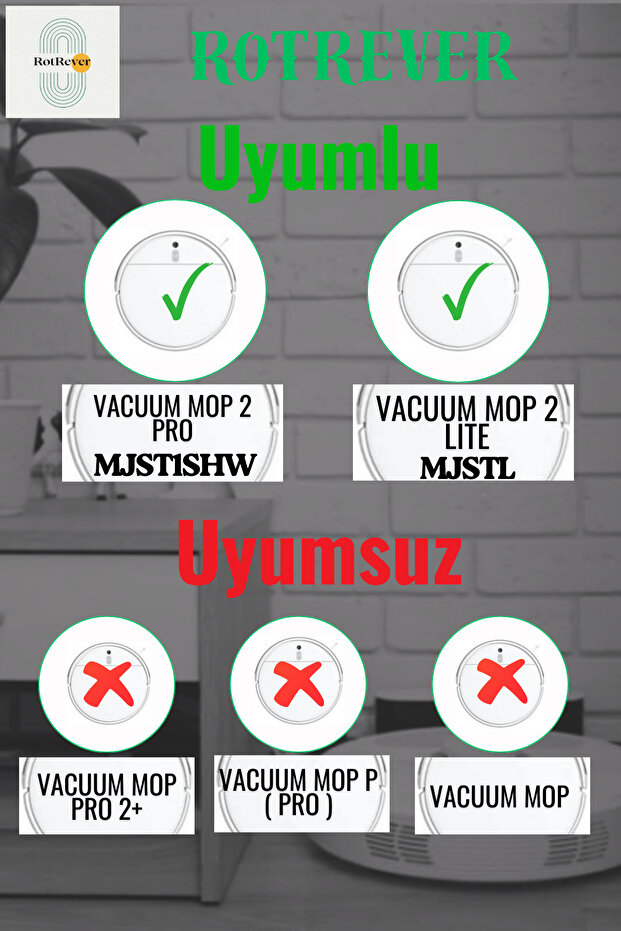 Xiaomi Mi Robot Vacuum Mop 2 Pro(MODEL NO Dikkat)Uyumlu Filtre,Fırça,RotRever Bezi Seti-6 Parça - 4