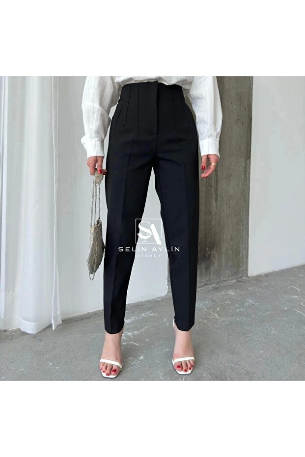 Flatolu Pantolon - Siyah - 2