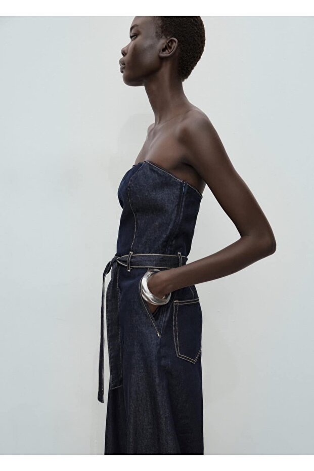 Straplez denim tulum - 1