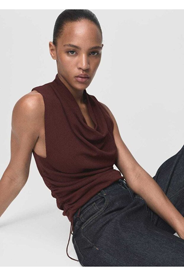 Büzgülü triko bluz - 7