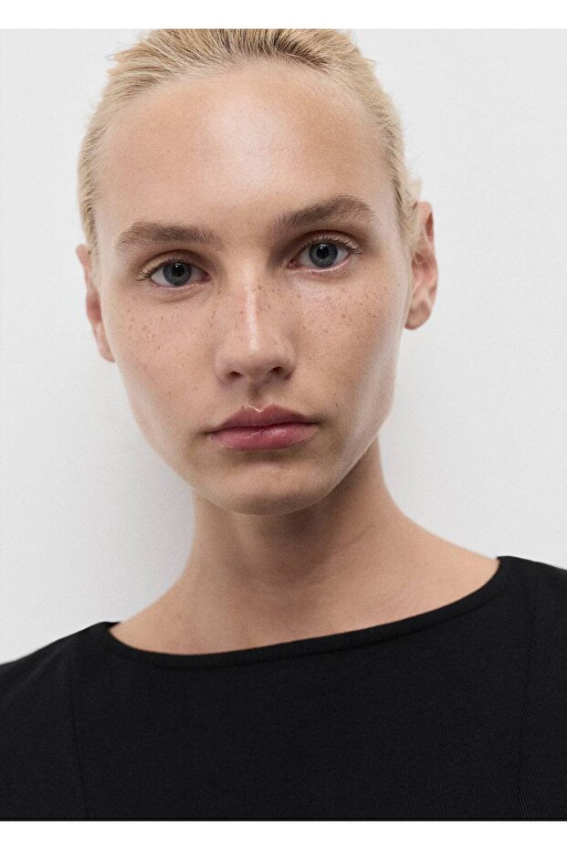 Pamuklu evaze tişört - 7