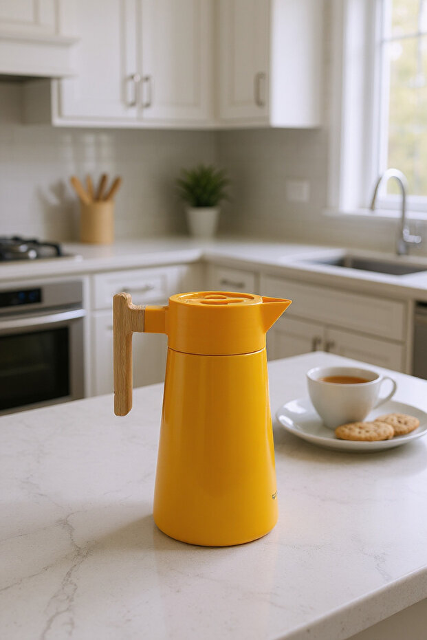 North Bambu Saplı Çelik Termos Turuncu 2 Litre - 2