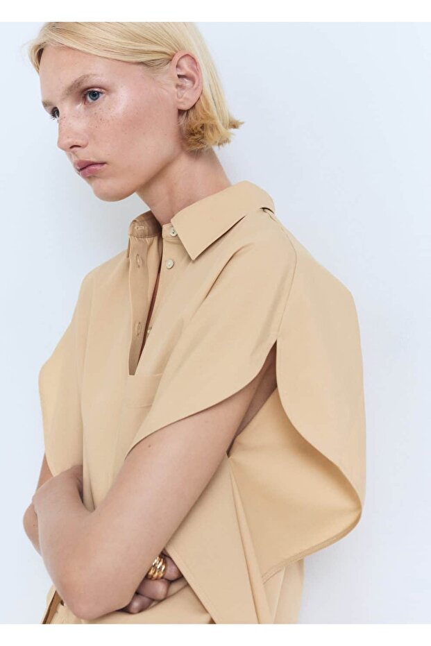 Kısa kollu oversize gömlek - 6