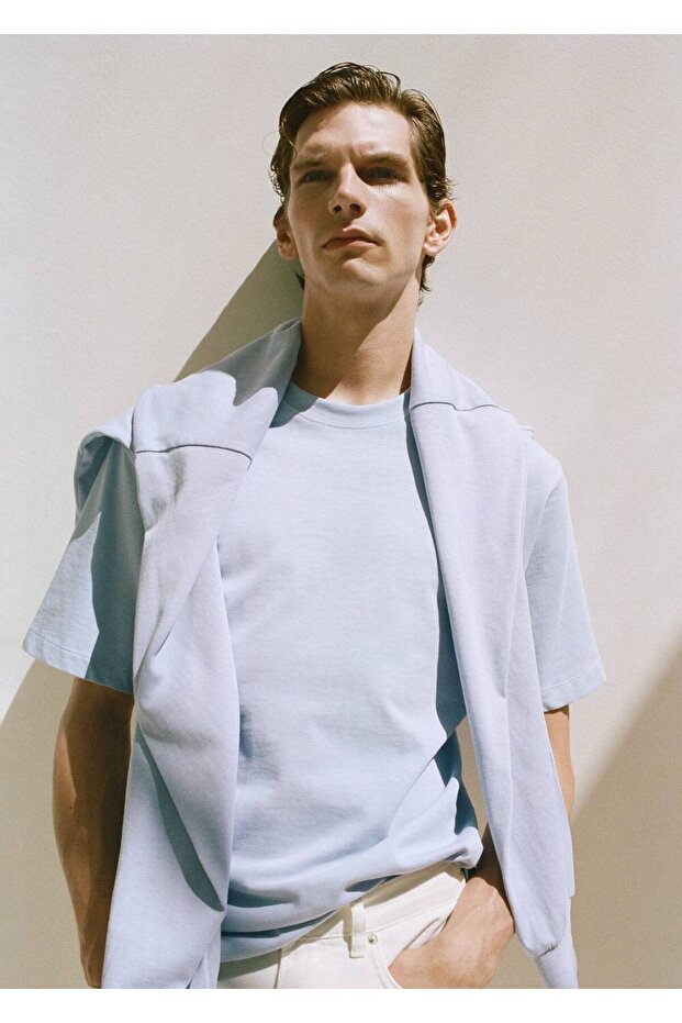 %100 pamuklu rahat kesim tişört - 6