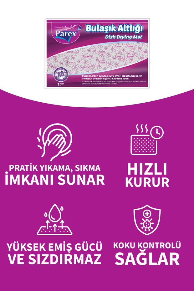 Bulaşık Altlığı 46 x 30 cm Üçlü Set - 4