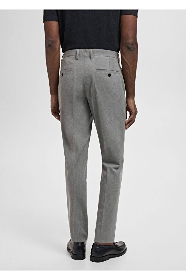 Süper slim fit streç kumaştan kumaş pantolon - 4