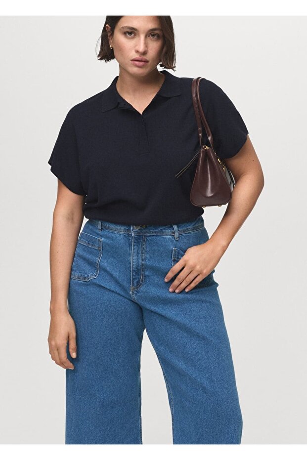 Düğmeli wideleg jean - 8