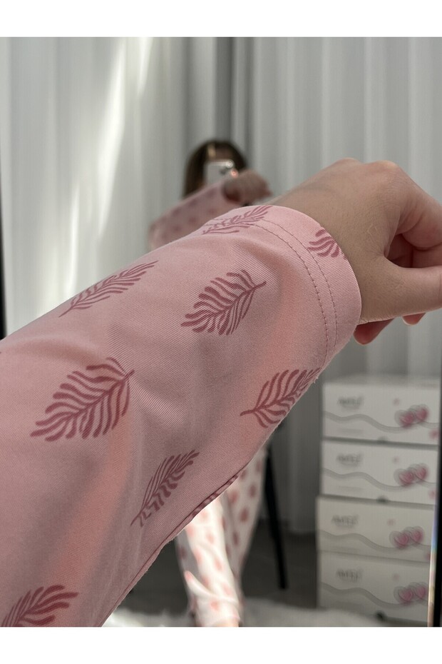 Powder Leaf Patterned Sofia Pajama Set - 6