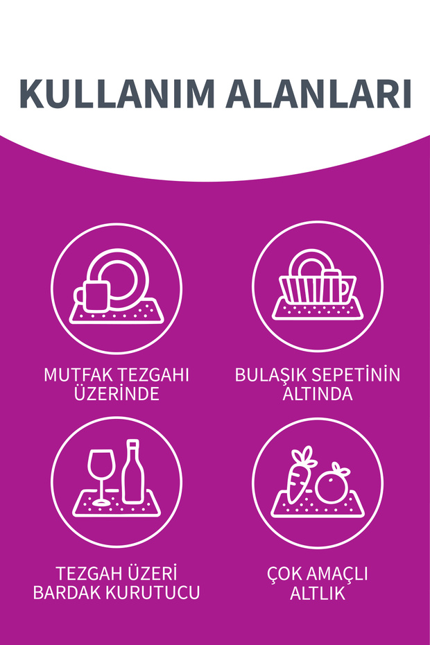 Bulaşık Altlığı 46 x 30 cm Üçlü Set - 5