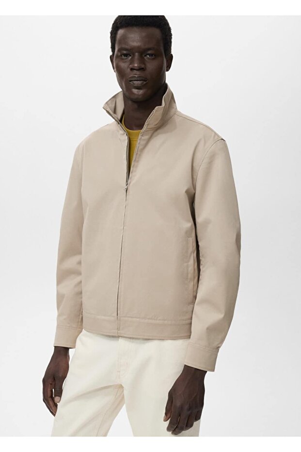 Fermuarlı pamuklu ceket - 1