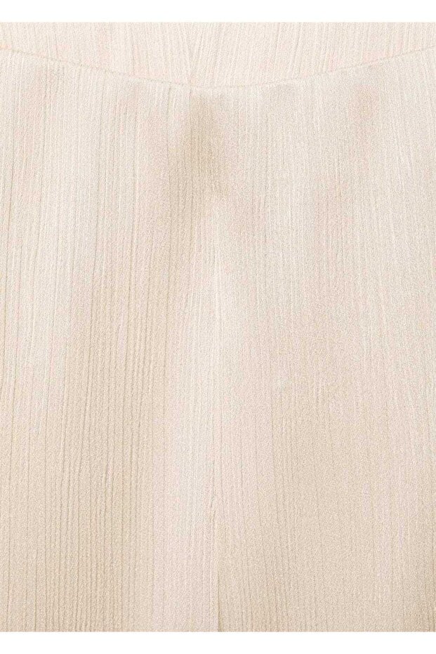 Pileli elastik belli pantolon - 6