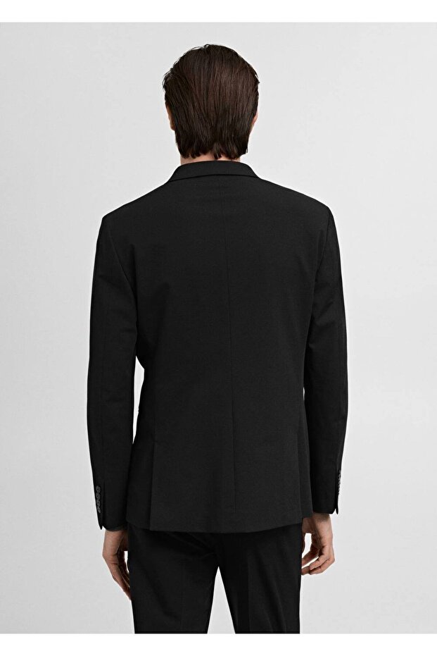 Streç kumaştan süper dar kesim blazer ceket - 4