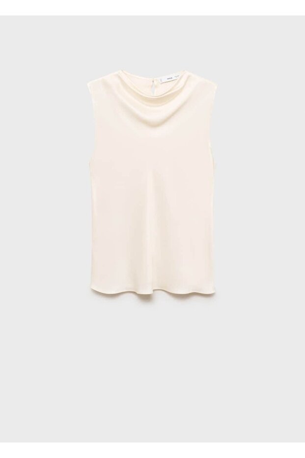 Satinbluse mit drapiertem Kragen - 3