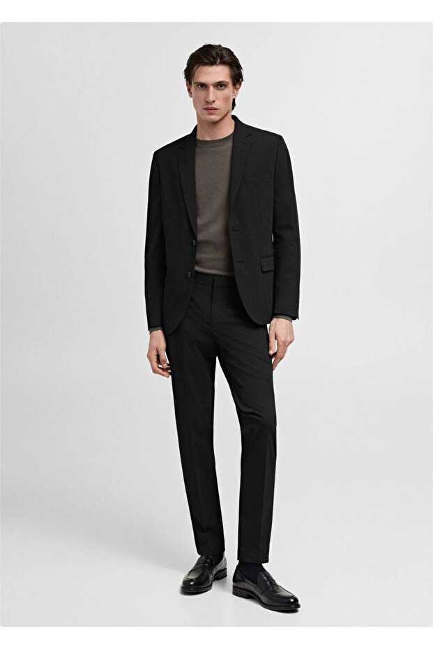 Streç kumaştan süper dar kesim blazer ceket - 2