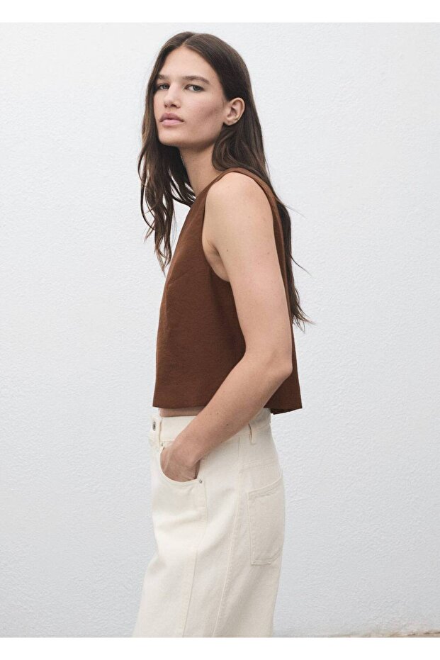 Düğmeli kısa bluz - 8