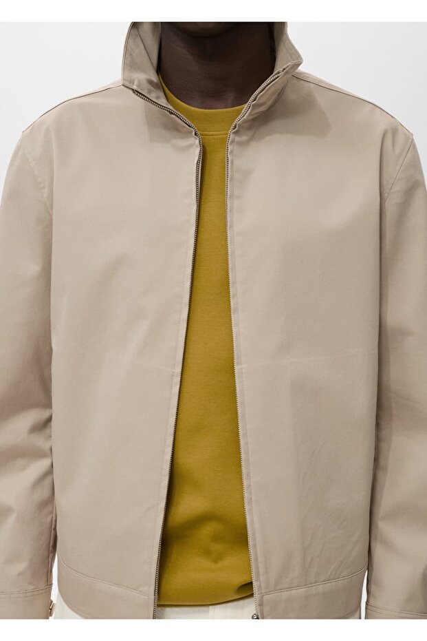 Fermuarlı pamuklu ceket - 8