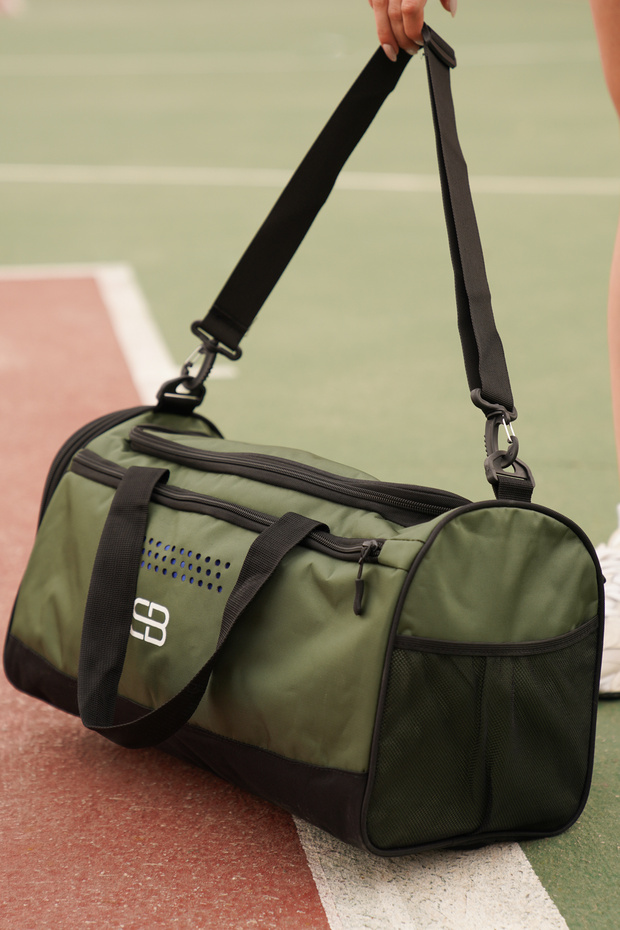 Ulivora Khaki Shoe Compartment Unisex Medium Size Sports Fitness and Travel Bag