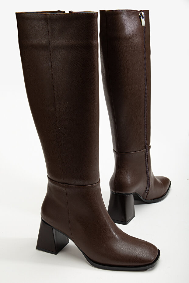 RİSSOLİ VASTAG TALPÚ BARNA BŐR NŐI CSIZMA - 3