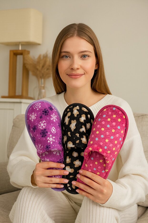 Modafrato Bag 3 Pack Indoor Women's Slippers House Slippers