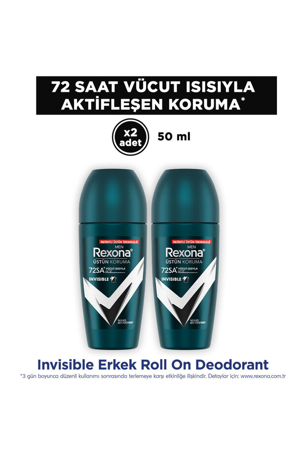 Üstün Koruma Erkek Roll On Deodorant Invisible 72 Saat Kesintisiz Koruma 50 ml x2 - 1