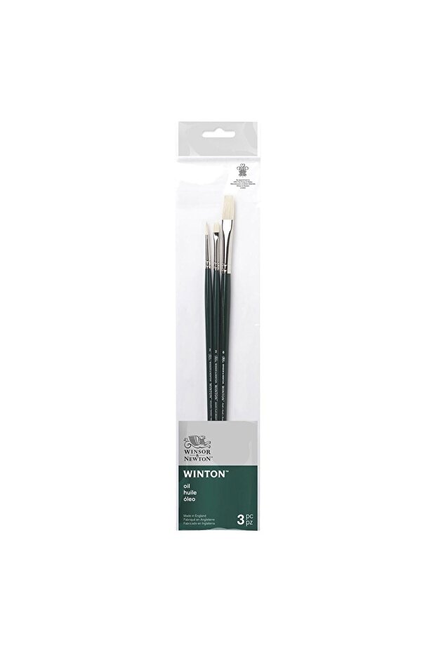 Winsor & Newton Winton Uzun Saplı Sert Kıllı Fırça Set 2 (3'lü) - 1