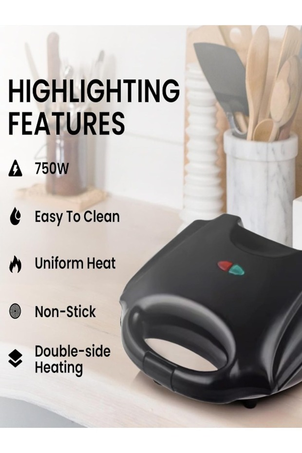 2 Slice Waffle Maker with Non-Stick Plate - 5
