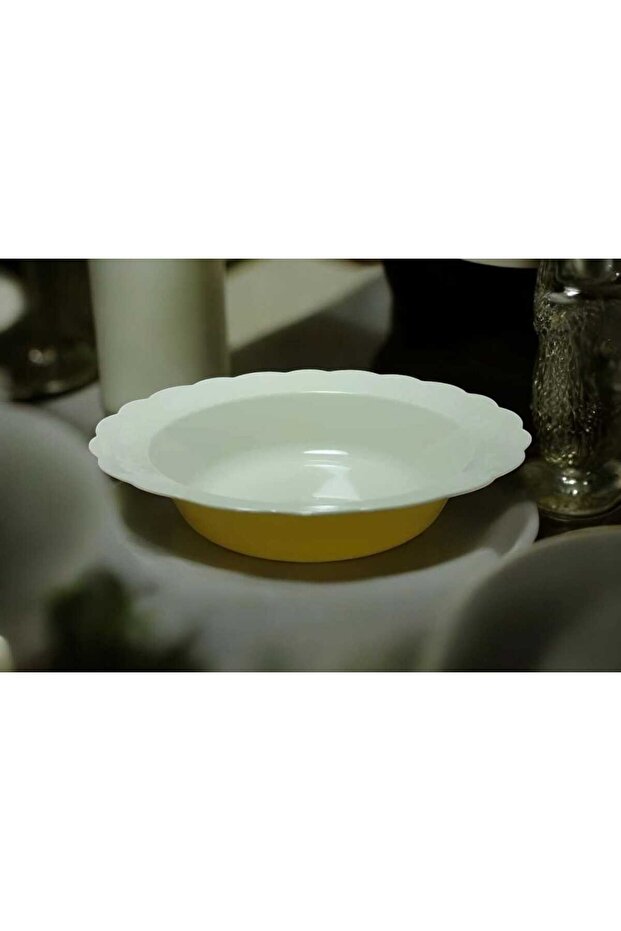 Mika Tabak& Parti Tabak&parti Mika Tabak & Doğum Günü Tabak & Plastik Çorba Tabak/kase 19 Cm 6 Adet - 1