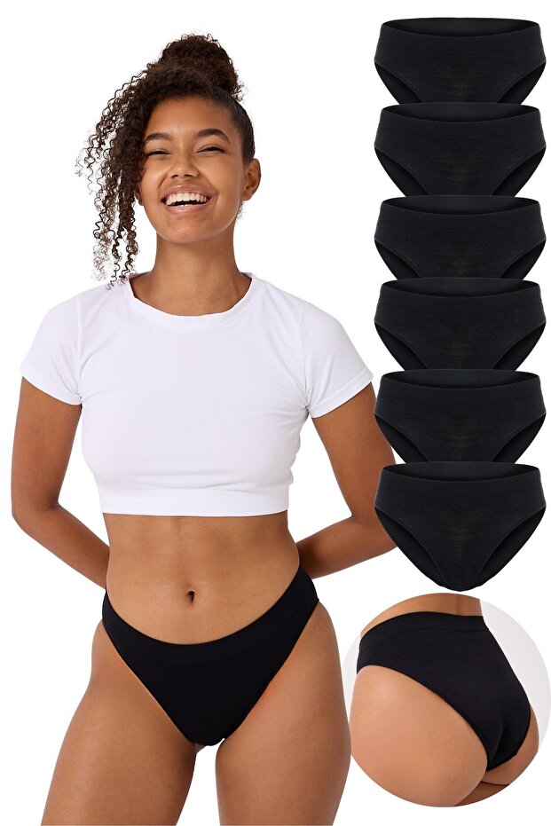 6'lı Dikişsiz Basic Kadın Slip Külot - 1