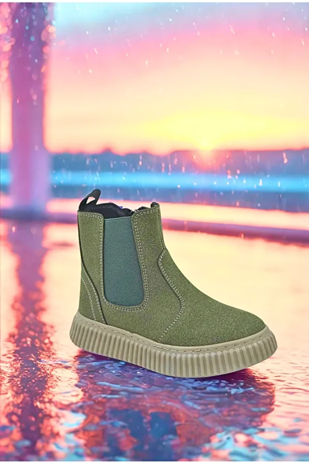 Unisex Sıcak Tutan Astarlı Chunky Kaymaz Ve Rahat Taban Fuşya Kız Çocuk Kışlık Bot Kışlık Çocuk Bot - 1