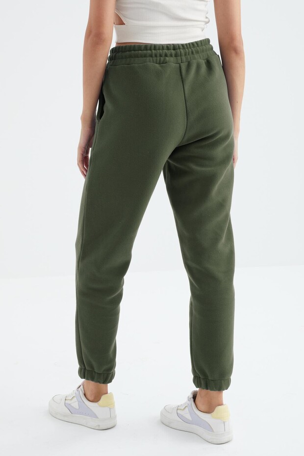 Çağla Yüksek Bel Basic Bağcıklı Jogger Polar Kadın Eşofman Alt - 94622 - 8