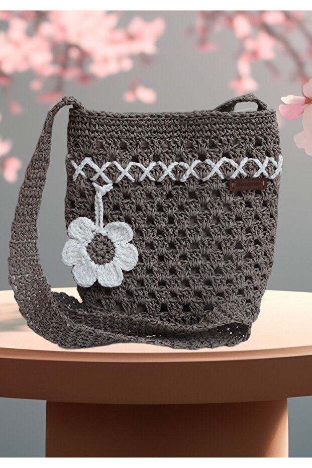 Kağıt ip örgü çanta - 4