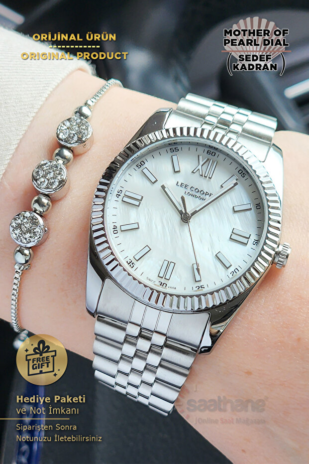Original Bracelet Gift Dial White Silver Color Steel Women Wristwatch