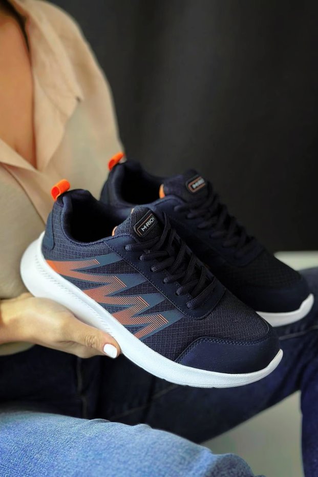 Laced Comfortable Navy Blue Summer Women's Sports Shoes - Rich003