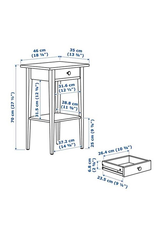 Hemnes Komodin Beyaz - 5