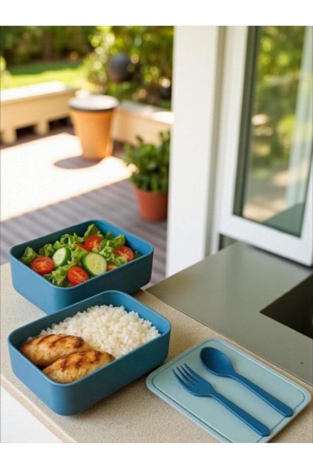 صندوق تخزين مستطيل ذو طابقين باللون الرمادي - 7