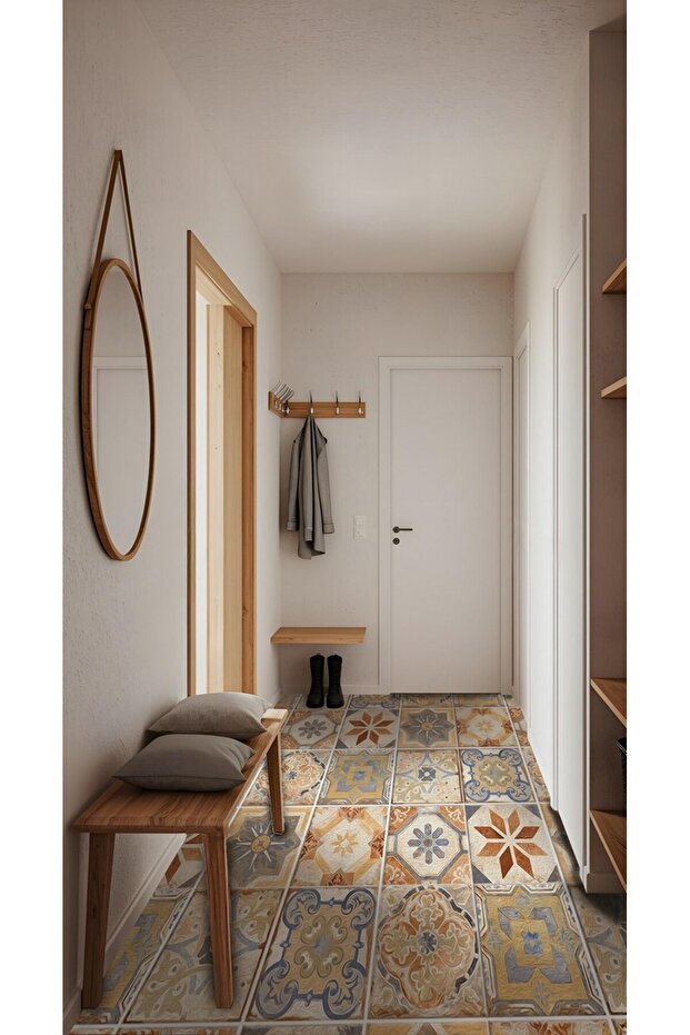 CodeK-18 Kendinden Yapışkanlı FOLYO KARO Suya Dayanıklı Mutfak Banyo Zemin Kaplama 30x30 Cm(4 ADET) - 5