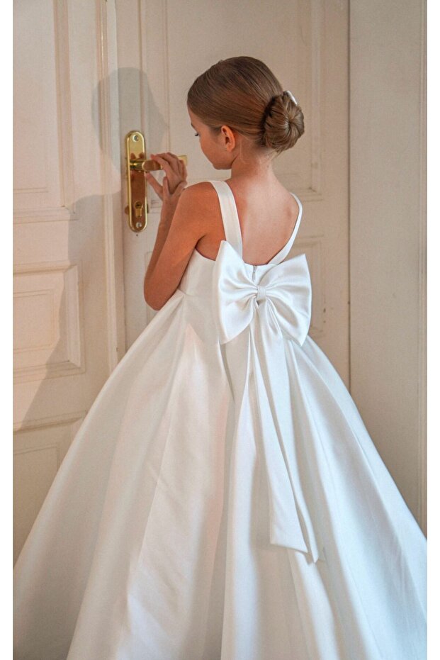 Girl's Bow Detailed Design Dress