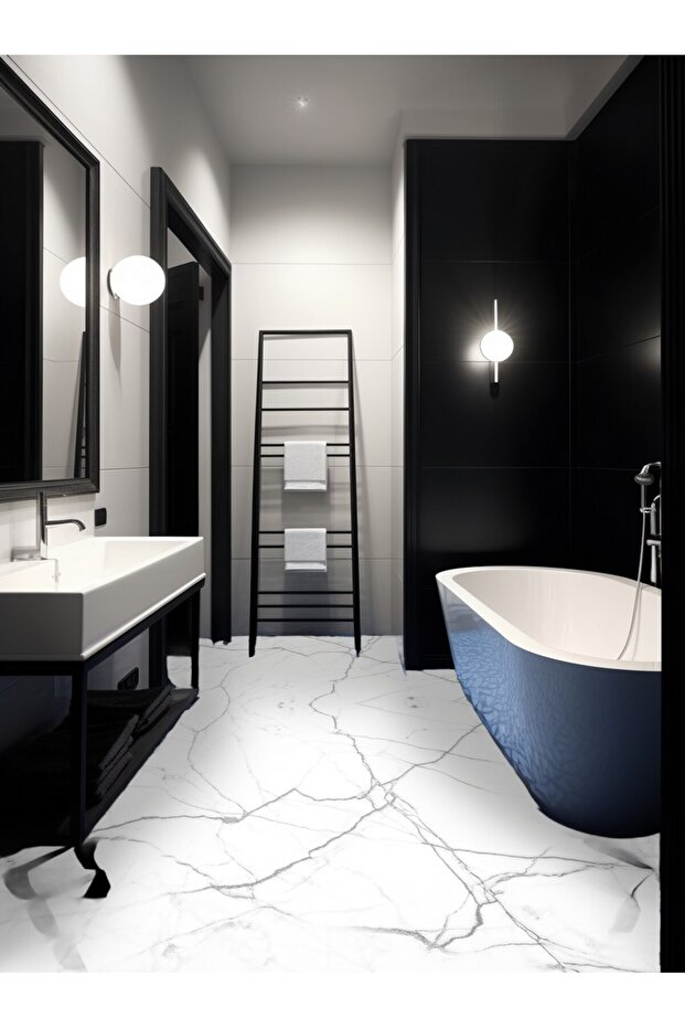CodeK-16 Kendinden Yapışkanlı FOLYO KARO Suya Dayanıklı Mutfak Banyo Zemin Kaplama 30x30 Cm(4 ADET) - 8