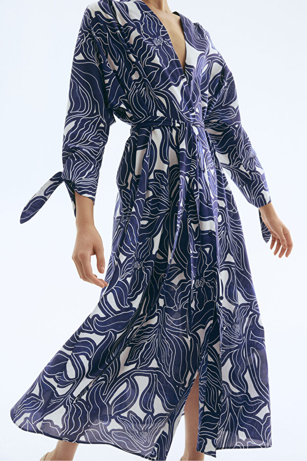 Kuşaklı Gömlek Elbise - 5