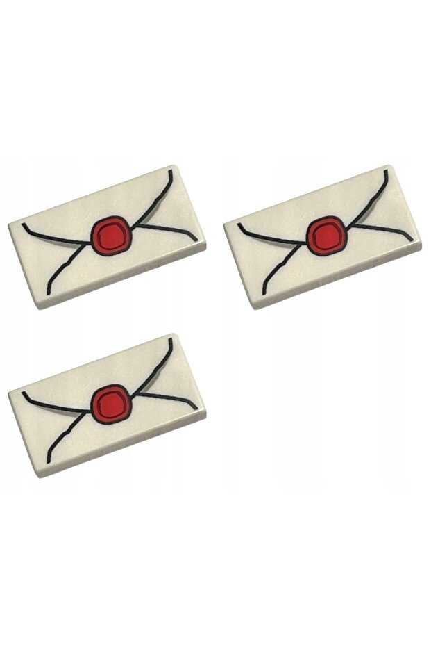 Orjinal Aksesuar Custom Moc Tile 1 x 2 Fayans Kırmızı Mühürlü Beyaz Mektup 2 Adet Gönderilecek - 1